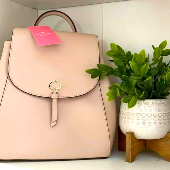 kate spade Handbags - NWT Kate Spade Adel Medium Flap Backpack in Warmbeige Leather